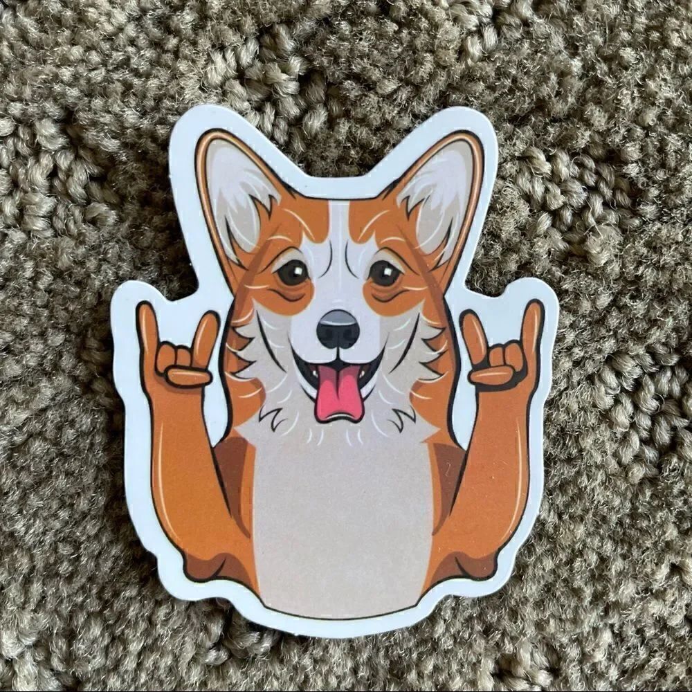 Peace Out Corgi Sticker - Picture 3 of 7
